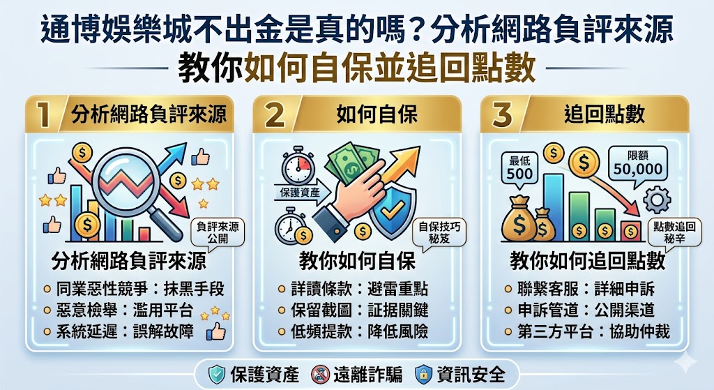 通博娛樂城不出金是真的嗎？分析網路負評來源，教你如何自保並追回點數