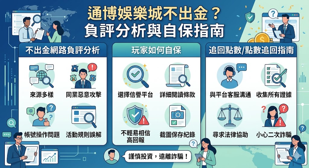 通博娛樂城不出金是真的嗎？分析網路負評來源，教你如何自保並追回點數
