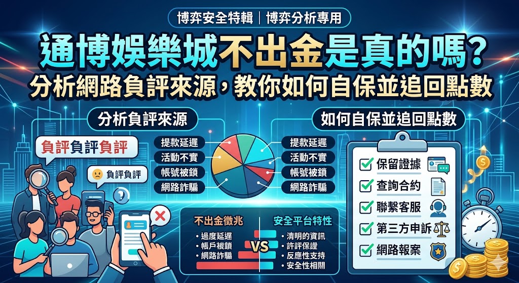 通博娛樂城不出金是真的嗎？分析網路負評來源，教你如何自保並追回點數