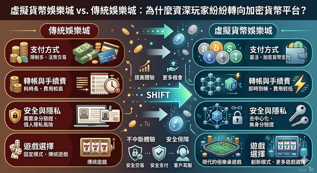 虛擬貨幣娛樂城 vs. 傳統娛樂城：為什麼資深玩家紛紛轉向加密貨幣平台？