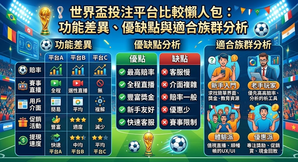 面對琳瑯滿目的世界盃投注平台,該如何快速做出選擇? 面對琳瑯滿目的世界盃投注平台,該如何快速做出選擇?